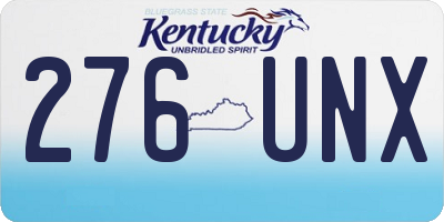 KY license plate 276UNX