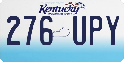 KY license plate 276UPY
