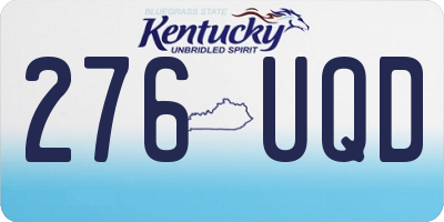 KY license plate 276UQD