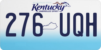KY license plate 276UQH