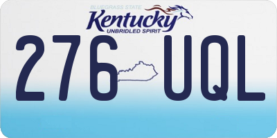 KY license plate 276UQL