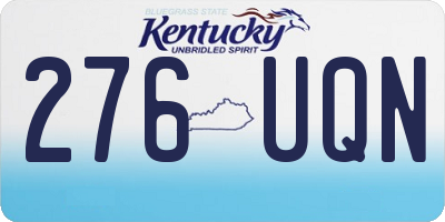 KY license plate 276UQN