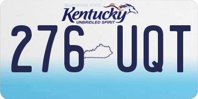 KY license plate 276UQT