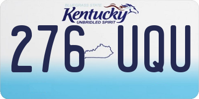 KY license plate 276UQU