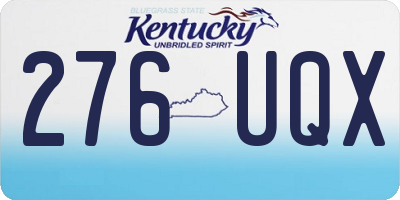 KY license plate 276UQX