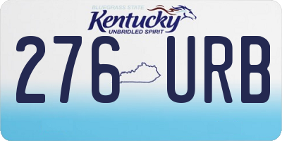 KY license plate 276URB