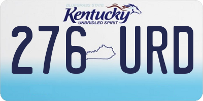 KY license plate 276URD