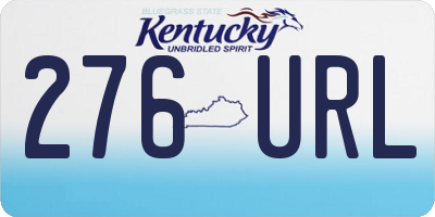 KY license plate 276URL