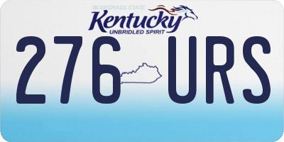 KY license plate 276URS