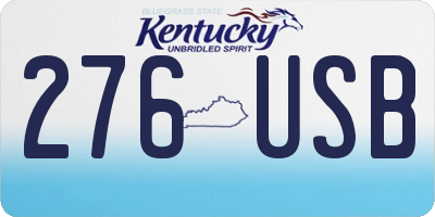 KY license plate 276USB