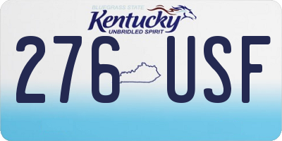 KY license plate 276USF