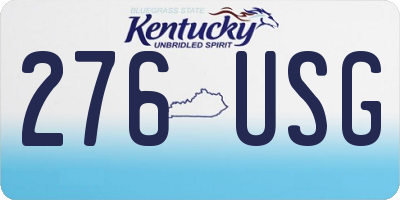 KY license plate 276USG