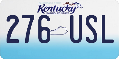 KY license plate 276USL