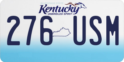 KY license plate 276USM