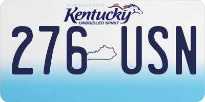 KY license plate 276USN