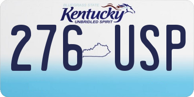 KY license plate 276USP