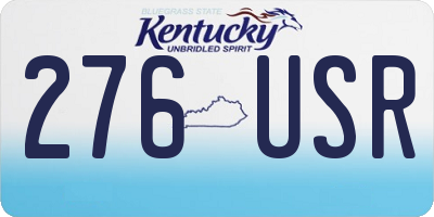 KY license plate 276USR