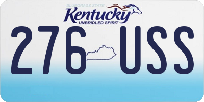 KY license plate 276USS