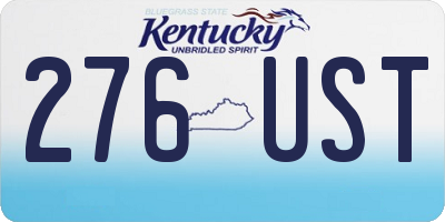 KY license plate 276UST
