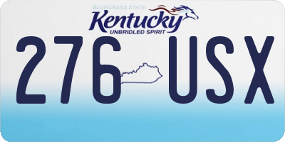 KY license plate 276USX