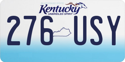 KY license plate 276USY