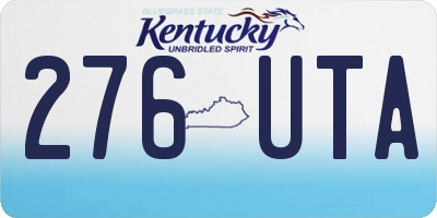 KY license plate 276UTA