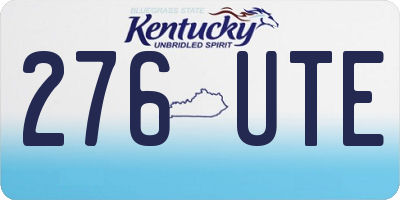 KY license plate 276UTE