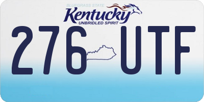 KY license plate 276UTF