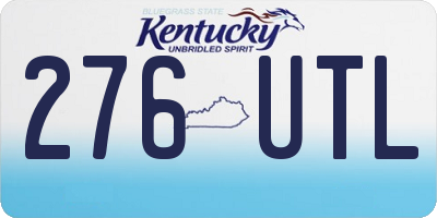 KY license plate 276UTL