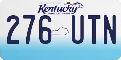 KY license plate 276UTN