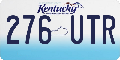 KY license plate 276UTR