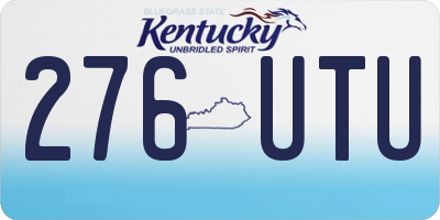 KY license plate 276UTU