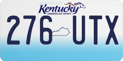 KY license plate 276UTX