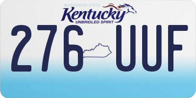 KY license plate 276UUF
