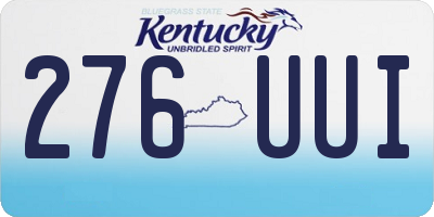 KY license plate 276UUI