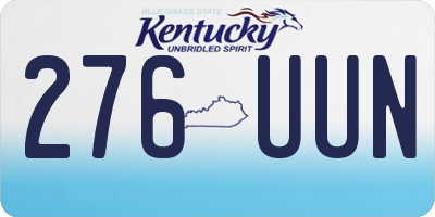 KY license plate 276UUN