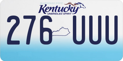 KY license plate 276UUU