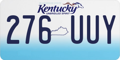 KY license plate 276UUY