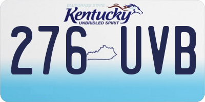 KY license plate 276UVB