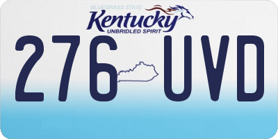 KY license plate 276UVD