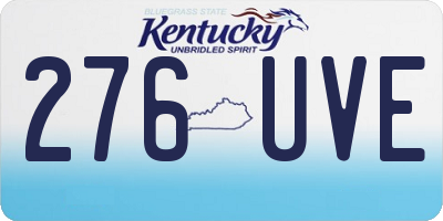 KY license plate 276UVE