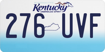 KY license plate 276UVF