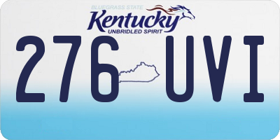 KY license plate 276UVI