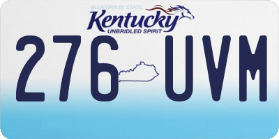 KY license plate 276UVM