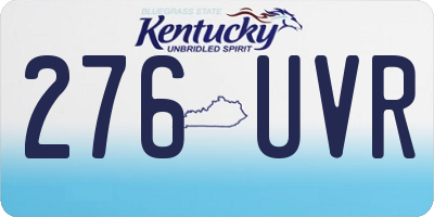 KY license plate 276UVR
