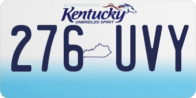 KY license plate 276UVY