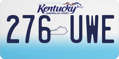 KY license plate 276UWE