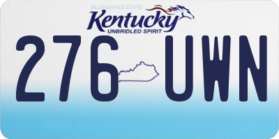 KY license plate 276UWN