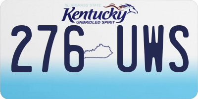 KY license plate 276UWS