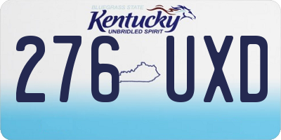 KY license plate 276UXD